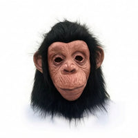 Latex Animal Head Mask with Faux Hair Lifelike Primate Costume Mask Wearable for Adults, Cosplayers, Cosplay