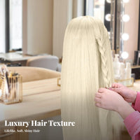 Hair Mannequin Head Can Be Dyed and Lightened Hairdressing Practice Head Washable Hair Styling Mannequin for Hairstylists