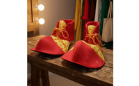 Dotted Clown Shoes Orange Ties Red Clown Shoes Black Sole Costume Item Cotton