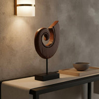 Tranquil Ornament Handmade Abstract Wood Sculpture Retro Style House Decoration for Lobby Area