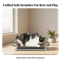 Cat Scratcher Sofa Sturdy Frame Cardboard Cat Sofa Corrugated Shred Pad Recyclable