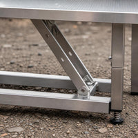 Portable Stainless Steel Folding Table for Camping, Picnics, BBQ, and Markets - Easy Setup