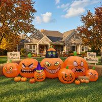 Inflatable Pumpkins with Black Cat 8ft Inflatable Black Cat and Pumpkin Outdoor Inflatable Pumpkin Display for Homeowners, Families, Lawn, Garden