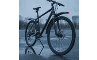 2 Pieces Bike Mudguard Pair with Rear Light Easy to Install Fenders Aerodynamic Mudguards for Cyclists, Wet-Weather Riding, Commuting