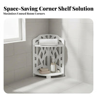 2-Tier Corner Organizer Space-Saving 2-Tier Corner Shelf Multi-Functional Household Storage for Apartment Dwellers, Adults, Bathroom, Balcony, Bedroom