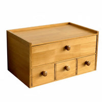Wooden Desktop Storage Cabinet Organization 4-Drawer Desk Organizer Space Saving