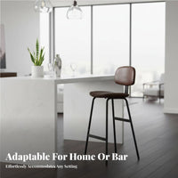 utilitarian aesthetic Lowsupport Bar Stool with supportrest High Chair Minimalist Design Seating Furniture Sturdy Frame for Homeowners, Adults, Business Owners, Restaurant, Cafe, Counter, Kitchen