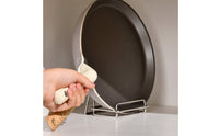 Stainless Steel Pan Rack Cookware Storage Rack Rust-Resistant Pot and Pan Organizer for Sink Area