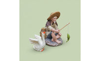 Waterproof Miniature Fisherman Figurine Realistic Design Simulation Duck Figurine Artisan-Made Look for Aquatic Creature Aquarium