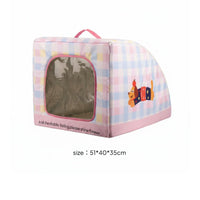 Soft-Sided Pet House Padded Cooling Pet House Transparent Window for Dogs, Cats, Indoors