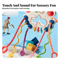Pull String Toy Complimentary Crab Shaped Travel Toy Multiple Ways to Play for Babies 6-12 Months, Toddlers, Stroller, Crib, Car Seat