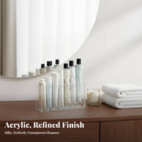 Tiered Tube Display Rack Freestanding Cosmetic Organizer Multicompartment for Students