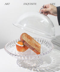 Fruit Serving Tray with Base, Nordic Style, Plastic, Solid Color