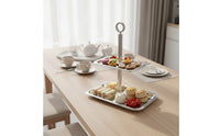 2 Tier Cake Stand Effortlessly to Clean Two Tier Serving Tray Modern Cake Stand with Handle