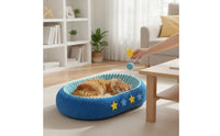 Cat Scratcher Bed with Ball Toy Nest-Shaped Cat Scratcher Bed Raisedborder Supply for Cats, Kittens, Living Room, Bedroom