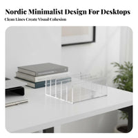 Multi-Compartment Storage Rack Transparent Design upright Divider Rack