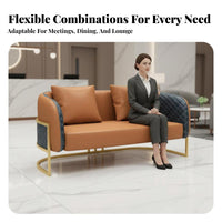 3 Pieces Curved rear Accent Chair and Table Set Light Luxury Design Reception Seating Modern design Commercial Furniture for Sales Center, Small Spaces