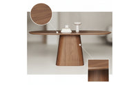 Minimalist Oval Dining Table Tapered Dining Table with Pedestal Base Apartment-Friendly Furniture Stable for Kitchen