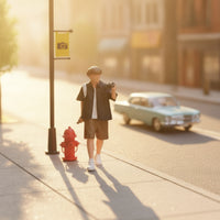 1/64 Miniature Standing Figure with Backpack Painted Scale Model Person for Hobbyists