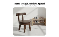 Retro design Upholstered Short Stool Padded pad Upholstered Footstool space-efficient Size Footrest Multi-Purpose for Children, Families, Office Workers, Living Room, Entryway, Bedroom