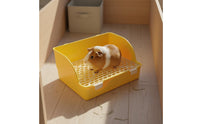 Guinea Pig Toilet Large Space Splatter Guard Litter Pan Deep Tray Small Animal Toilet