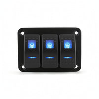Rocker Switch Panel Automotive-Style Switch Panel with Blue LED Slim for DIYers, Dashboard, off-Road Vehicle