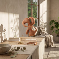 Abstract Sculpture Geometric Resin Sculpture Textured Modern Ornament for Living Room, Entryway, Public Lobby