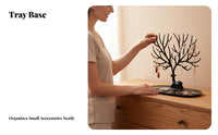 Jewelry Tree Mirror Stand Multifunctional Jewelry Stand with Mirror Stable Base for Women, Students, Bedroom, Dressing Table, Dorm Room