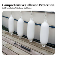 Inflatable Boat Bumper PVC Yacht Bumper Sturdy Duty Dock Bumper Reinforced Opening Lets Paired Opening Docking Buoy for Docks
