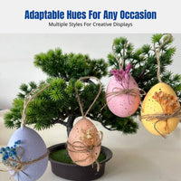 Easter Hanging Eggs, Blow-Molded Ornaments, Realistic Egg Holder for Holiday Decor