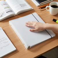 B5 26-Hole PP Frosted Transparent Binder with Strap for Loose Leaf Refills