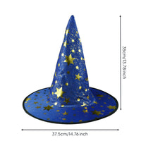 Starry Design Star Print Wizard Hat Stage Prop Pointed Wizard Hat Magical Look Costume Accessory Soft