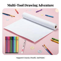 Thick Kids Drawing Paper Roll Even Surface Doodle Paper Roll Long-Lasting and Tear-Resistant Art Supplies for Toddlers, Teachers, Students, Kindergarten, Daycare, School, Home
