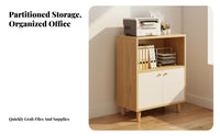 Floor Standing Printer Cabinet Multi-Functional Movable File Organizer Cart Space Saving Small Office Cupboard for Study Room, Reception Area, School