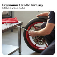 Motorcycle Tire Removal Tools Heavy-Duty Steel Tire Lever Spoon Set Multi-Functional Wheel Rim Protector Tool Set for Roadside Emergency, Garage