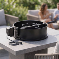 Circular Electric Rotisserie Grill Heavy Duty Grill Rack with Motor Reliable Rotisserie Kit with Electric Motor Quiet for Campers, Patio, Camping