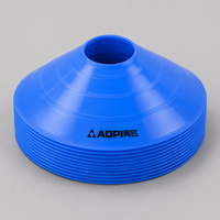 Football Training Equipment, 10 Pack Marker Disc Cones 19cm, Flexible Training Cones with Storage Rack & Mesh Bag