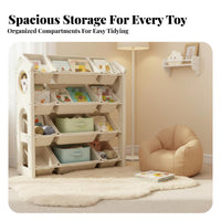Multifunctional Storage bunnyThemed Toy Bin Organizer Large Capacity Multi-Compartment storage unit Rounded Corners children's Furniture Easy to Clean for Toddlers, Parents, Playroom, Nursery, Daycare Center, study corner