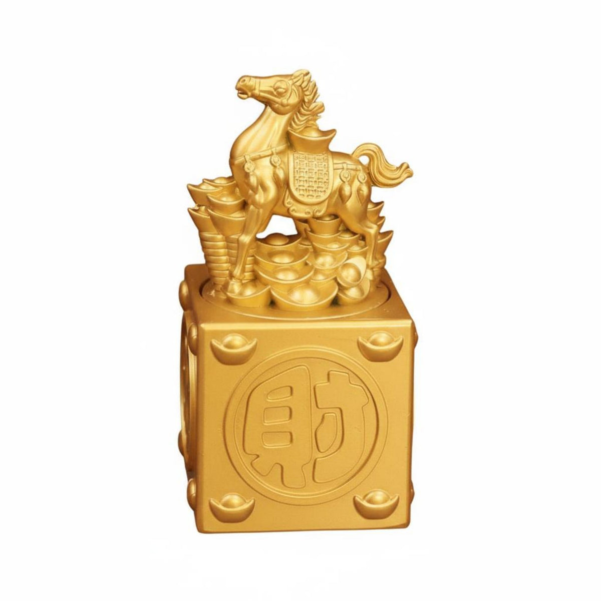 Feng Shui Chinese Wealth Seal Auspicious Design Chinese Fortunate Wealth Bag 360° Rotatable for Office Workers, Home Decor