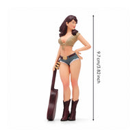Miniature Female Figurine Carved Lady Figure Realistic Diorama Prop for Desktop Decor