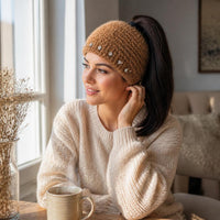 Women's Winter Knitted Headband Ear Warmer Neck Scarf with Rhinestones
