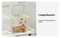 Clear Cylindrical Container with Lid space-saving Design Waste container Transparent construction