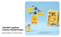 USB Rechargeable Capybara Flying Toy Colorful LED Lights Levitating Capybara Drone Automatic Power-Deactivated Protection for Teens
