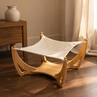 Wooden Feline Swing Bed Breathable Wooden Pet Swing Space-Saving for Felines