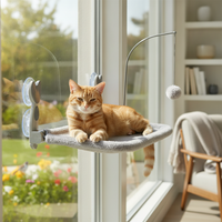 Window-Mounted Cat Hammock Bed with Suction Cups and Toy
