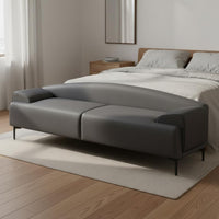 Multi-Purpose Bed End Bench with Backrest Comfortable Sponge Filling Minimalist Bedroom Bench Wear Resistant Home Furniture for Entryway, Cloakroom, Living Room