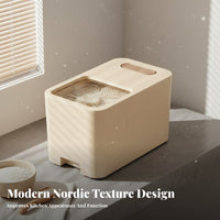 Moisture-Proof Rice Storage Container Sliding Lid Large Capacity Rice Bin Transparent Scale Window for Families, Pantry, Countertop, Cabinet