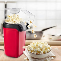 High Popping Rate Hot Air Popcorn Appliance Pops in 3 Minutes Electric Popcorn Popper Single-Button Operation Kitchen Appliance Transparent Cover for Families, Kids, Home, Movie Nights, Parties