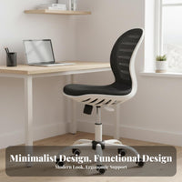 Adjustable Height Wheeled Study Chair 360-Degree Swivel Rolling Mesh Chair Breathable Backrest Office Furniture Thick Padded Seat for Students, Telecommuting Workers, Adults, Dorm Room, Workspace
