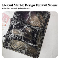 2 Pieces Marble Pattern Nail Cushion Set Soft & Comfortable Manicure Hand Pillow Washable Nail Art Hand Rest Set for Manicurists, Beauty Students, Spa